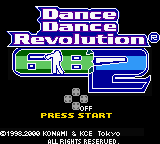 Dance Dance Revolution GB title screen for GameBoy Color